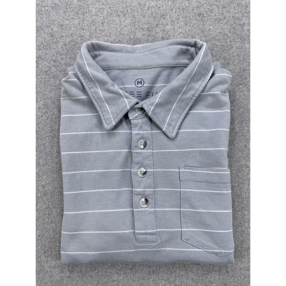 Free Fly Short Sleeve Pocket Polo Shirt Mens XL Gray Stripe Bamboo Blend Fishing - Picture 11 of 12